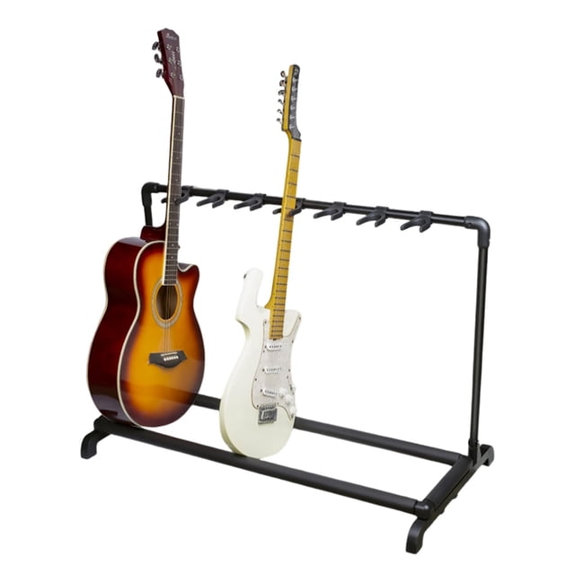 Multi Guitar Stand Rack, Folding Multiple Guitars Stand, Portable Guitar Holder, Guitar Display Holder for Guitar & Bass, Studio & Home (5 Holder/7 Holder)