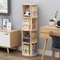 thumbnail image 4 of TOYTEXX 4-Tier Rotating Bookshelf, 360° Solid Wood Stackable Organizer for Home & Office - Beige, Age 3+, 4 of 4
