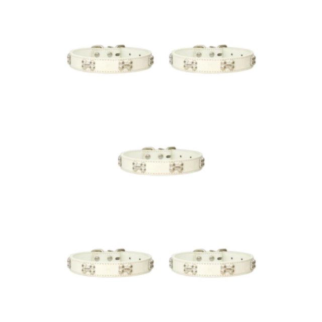 Maytalsory Comfortable Wear Cat Collar In Multiple Sizes With Stylish PU PU Cat Collar Dogs Collars white 1.5*37cm 5Set