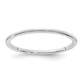 thumbnail image 1 of Diamond2Deal 14k White Gold 1.2mm Half Round Satin Women's Stackable Band Size 5, 1 of 3