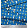 thumbnail image 3 of Soimoi polyester Crepe Fabric Dot & Penguin Ocean Decor Fabric Printed Yard 42 Inch Wide, 3 of 3