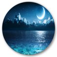 thumbnail image 2 of Designart - Romantic Moon Over Deep Blue Sea I - Nautical & Coastal Metal Circle Wall Art, 2 of 5