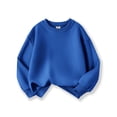 thumbnail image 2 of PMVFHDE Liquidation Chandail à Manches Longues pour Filles, Col Rond Décontracté, Hauts Côtelés, Coupe Ample, Chandail, Bleu, 8-9 Ans, 2 of 6