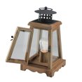 thumbnail image 3 of Gerson 10" Brown and Black LED Lighted Trapezoid Hanging Indoor Lantern, 3 of 4