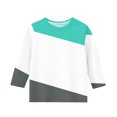 thumbnail image 3 of MeetoTime T-Shirt à Manches 3/4 Rayé Imprimé pour Enfants Col Rond Décontracté Ample Blouses pour Garçons Filles 3-12 Ans, 3 of 4