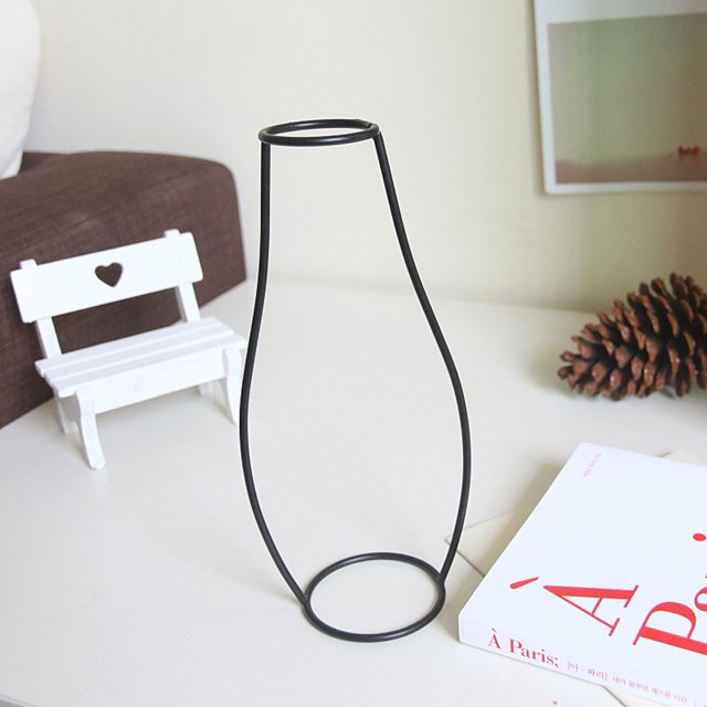 Dvkptbk The Racks Minimalist Abstract Vase Black Iron Brief Vase Flower Racks Ornaments Home Decor on Clearance
