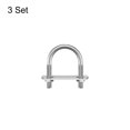 thumbnail image 3 of Unique Bargains Rond U-Bolts 3 Ensembles 29mm Largeur Intérieure 47mm Longueur M6 avec des Écrous et des Plaques, 3 of 5