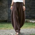 thumbnail image 2 of Birdeem Pantalon Ample Décontracté pour Femmes avec Poches Mode Combinaison en Coton et Lin, 2 of 7