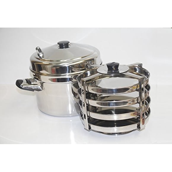 Tabakh 4-Plate Dhokla Stand with Cooker, Stainless Steel