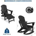 thumbnail image 3 of IdealHouse Rocking Adirondack Chairs Set of 4, Folding Adirondack Rocking Chair With Footrest, Adirondack RockingChair Outdoor With Retractable Ottoman and Cup Holder, 3 of 7