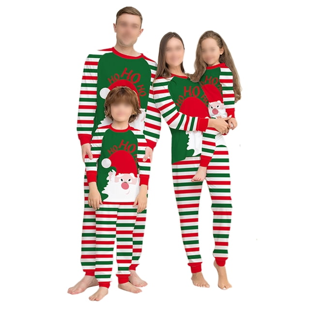 Daeful Pyjama de Nuit Manches Longues Ensemble de Pyjamas Assortis pour la Famille Femmes Hommes Enfants Ensemble de Pyjamas de Noël Rouge Vert Bébé 6