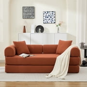 Modular Convertible Sofa Bed, Corduroy 3-Seater Sofa, Multi-Configuration Floor Couch with Pillows, Space-Saving Sleeper Sofa for Living Room, Apartment, Guest Room