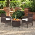 thumbnail image 4 of Patiojoy Outdoor 4 PCS Rattan Dining Chair Patio Cushioned Arm Chair w/Zipper Brown, 4 of 10