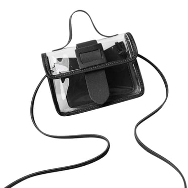 Clear Crossbody Purse For Women And Men – PVC Transparent Messenger Bag 7.1 in x 5.1 in x 2.4 in – Stadium Approved For Concerts Sports Events