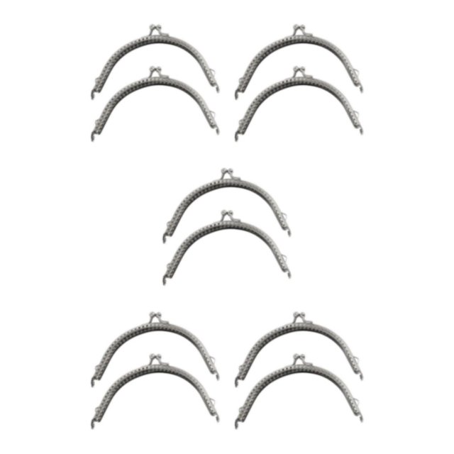 ZheElen 2piece Classically Vintage Metal Frame Kiss Clasp Lock For DIY Purse Making Made With Plastic Metal Purse Frame Easy silver 15CM 5Set