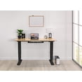 thumbnail image 2 of EFFYDESK Business Height Adjustable Home Office Computer Standing Desk with Cable Management Tray (59"×29") Oak Wood on Black Frame, 2 of 5