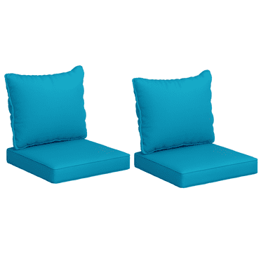 Outsunny Outdoor Chair Cushions with Backrest for Garden Furniture, Green