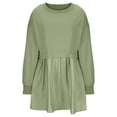 thumbnail image 3 of Pisexur Womens Oversized Sweatshirt Dress Crew Neck Long Sleeve Patchwork Fall Dress Pullover Tops Baggy Flowy Sweatshirt Mini Dress, 3 of 7