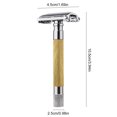 thumbnail image 2 of Amdohai 1PC Double Edge Safety Razor with Long Natural Rotatable Handle Shaving Razor Alloy Scalloped Bar Double Edge Safety Razor Shaving Open Comb Head for Men Barber Male Home Use Shaving Tools, 2 of 6