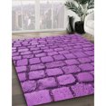 thumbnail image 3 of Ahgly Tapis Rond Lavable en Machine Intérieur Transitionnel Orchidée Foncée Violet, 4 Pieds Rond, 3 of 7