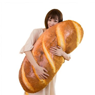 40CM 3D Simulation Bread Shape Pillow - Soft Plush Lumbar Back Cushion, Decorative Stuffed Toy