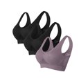 thumbnail image 1 of Virmaxy 3PC Womens Wireless Bra Gathering Breathable Underwear Everyday Bra 3PC Solid Color Gathered Together Large Size Daily Bra Underwear No Rims Pink XXL, 1 of 2