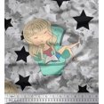 thumbnail image 1 of Soimoi Poly Georgette Fabric Star,Cloud & Sleepy Girl Decor Fabric Printed Yard 52 Inch Wide, 1 of 3