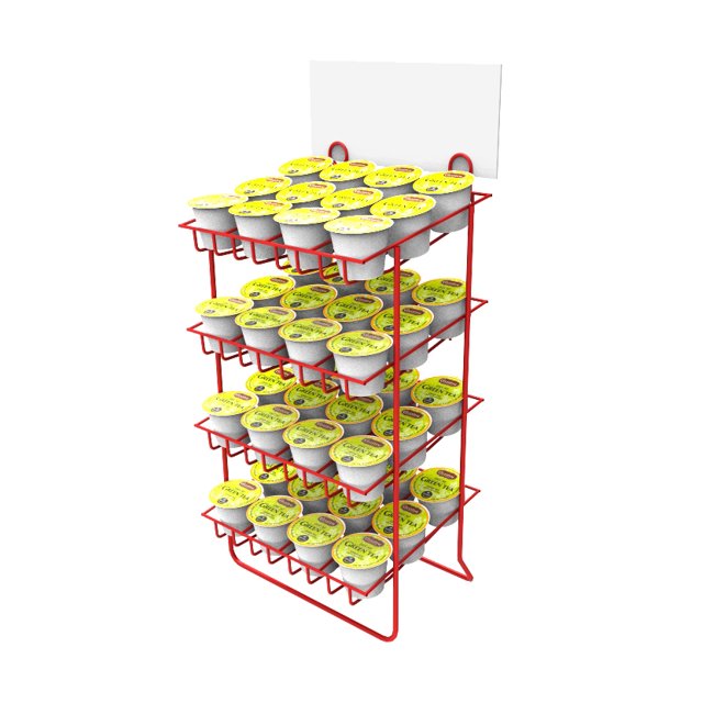 FixtureDisplays® Red Wire Small Bottle Canister 1.7" Wide Slot Nail Polish Display Rack Countertop 12050