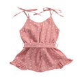thumbnail image 3 of Kids Baby Girls Sleeveless Heart Pattern Jumpsuit Summer Buttons Romper, 3 of 5