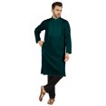 thumbnail image 1 of Atasi Indian Solid Kurta Pajama Set For MensMandarin Collar Casual Long-Wear Kurta, 1 of 7