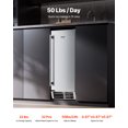 thumbnail image 2 of VEVOR Undercounter Built-in Ice Maker Machine 50 Lbs/Day Reversible Door Outdoor Use, 2 of 9