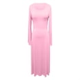 thumbnail image 4 of Yuyuzo Robes de Printemps pour Femmes 2025 Robe Chandail à Manches Longues à Col Ras du Cou Robe en Tricot Côtelé Fluide Coupe Évasée Robes Maxi, 4 of 5