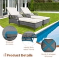 thumbnail image 4 of Costway Lot de 2 Chaises Longues d'Extérieur pour Patio, Fauteuils Inclinables avec Dossier à 6 Niveaux et Coussin, 4 of 8