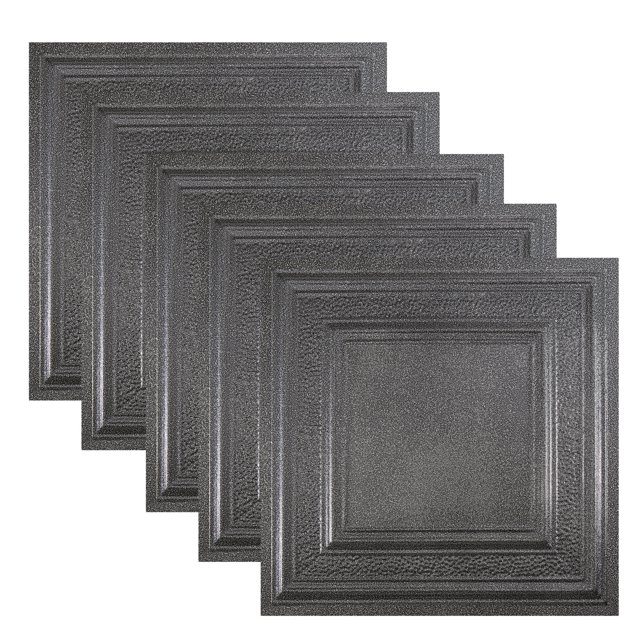 Great Lakes Tin Milwaukee Pewter 2ft x 2ft Lay In Ceiling Tiles (5 Pack)