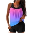 thumbnail image 3 of Sentmoon Womens Modest Swimsuits High Cut Bathing Suits for Women Tummy Control Push Up High Waist with Print Oversized Womens Swimsuits Bikini Summer Beach Essentials for Women, 3 of 6