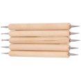 thumbnail image 1 of Double End Tracing Dotting Stylus, Indentation Pens 5Pcs Beech + Stainless Steel Easy To Hold Light Weight  For Imprinting, 1 of 8