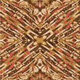 thumbnail image 1 of Ahgly Company Tapis d'Intérieur Lavable à la Machine, Carré, Transitionnel, Orange, Tapis de Zone, 4 Pieds Carré, 1 of 7