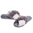thumbnail image 1 of Coofit Cross Band Slippers Plush: Non-skid Fluffy Slippers Open Toe Slippers for Women, 1 of 10