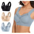 thumbnail image 1 of Timegard Womens 3pc Wireless Bra Mesh Back Smoothing Full Coverage High Support Comfort Thin Bralette, 1 of 6