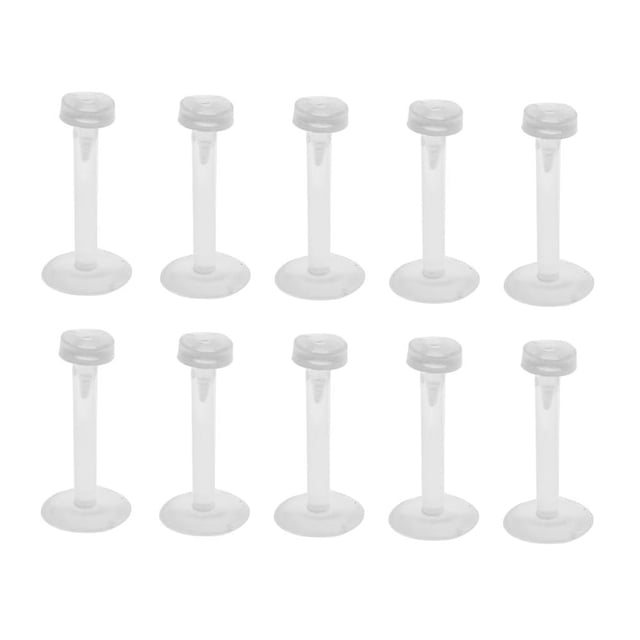 CNKOO 10 Pcs 16G Retenue de Lèvres en Acrylique Transparent Clous de Nez Labret Oreille