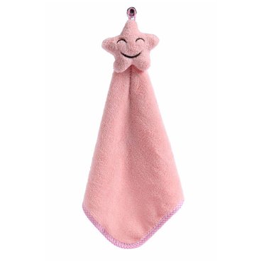 Smiling Face Hanging Hand Towels Kitchen Towel Coral Velvet Absorbent Lint-Free Cloth Dishcloths