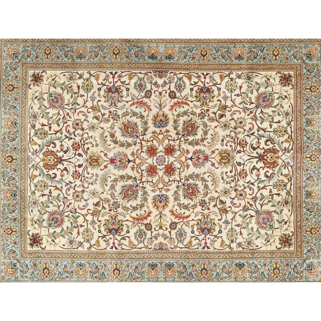 Ahgly Company Indoor Rectangle Traditional Khaki Gold Persian Area Rugs, 9' x 12'
