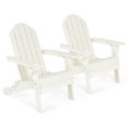 thumbnail image 1 of Patiojoy 2PCS Folding Adirondack Chair Outdoor Adirondack Chair Weather Resistant Lounger  Fire Pit Chair for Backyard Porch Poolside White, 1 of 8