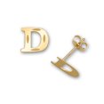 thumbnail image 1 of Solid 14k Yellow Gold Small Sparkle cut A Z Letter Name Personalized Monogram Initial Stud Earrings (initial: D) Jewelry, 1 of 3