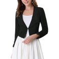 thumbnail image 1 of INSPIRE CHIC Women's Cropped Notched Lapel Blazer Long Sleeve Jacket, 1 of 6