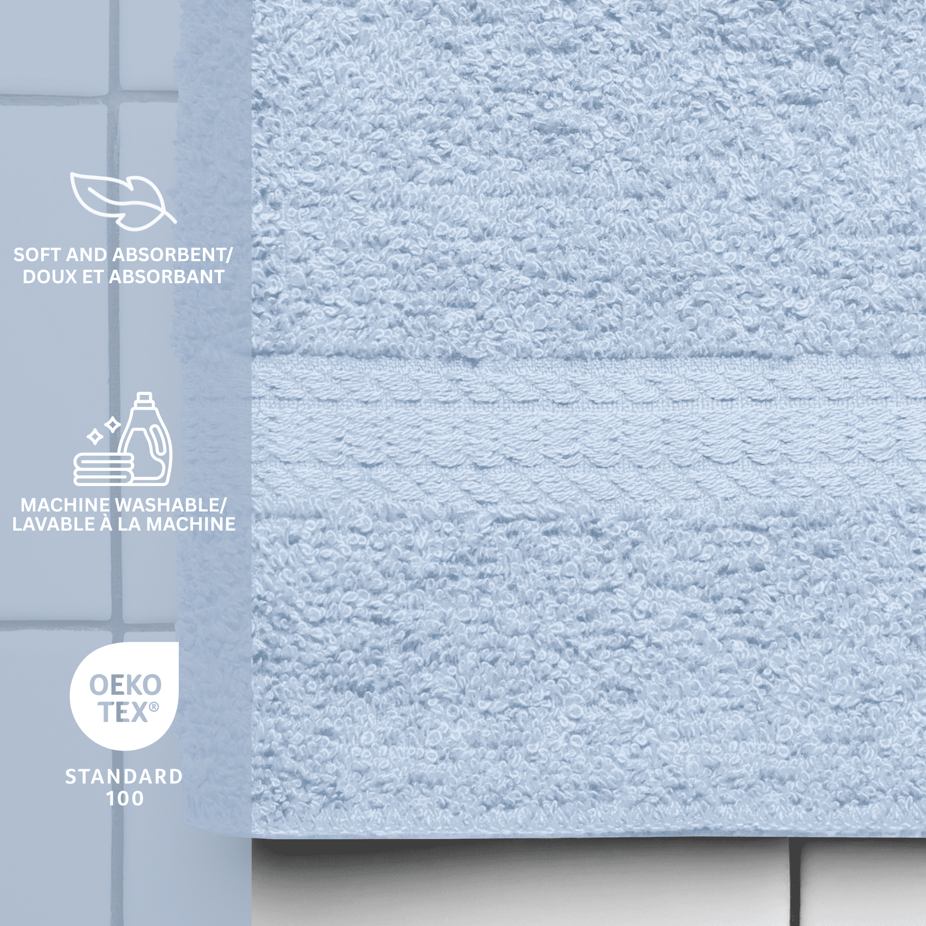 Gant de toilette basique Mainstays, doux et résistant, 100 % coton