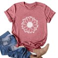 thumbnail image 1 of SMihono Hauts pour Femmes Été Chic Décontracté Mode T-shirt d'Été pour Femmes à Col Rond à Manches Courtes Imprimé Blouse T-shirt Oversize pour Femmes, 1 of 4