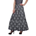 thumbnail image 4 of Moomaya Jupe Longue Imprimée pour Femmes Style Portefeuille Grande Taille Jupe Maxi à 3 Niveaux, 4 of 6