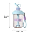 thumbnail image 3 of Dvkptbk Mixing Cup Stirring Cup Student White Collar Coffee Protein Powder Plastic Water Cup Cute Handheld Large Capacity Straw Cup Capacity 580ml Home Essentials, 3 of 4
