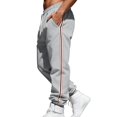 thumbnail image 4 of Ceisia Men Solid Color Loose Casual Pants Elastic Waist Drawstring Sports Gift Work Trousers, 4 of 9